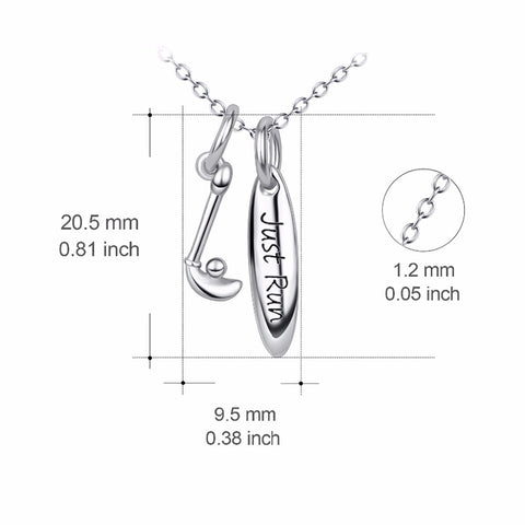 925 Sterling Silver Sport Style Golf Ball Brassie Rugby Pendants Necklaces Health Fitness Sports Jewelry