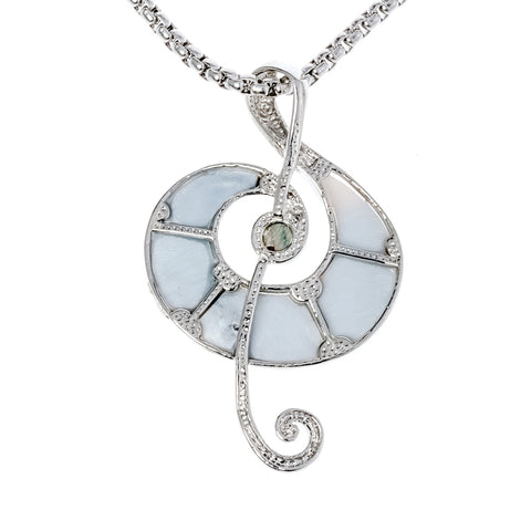 Abalone shell music note necklace pendant W stainless steel chain jewelry birthday gifts for women her wife girlfriend I031