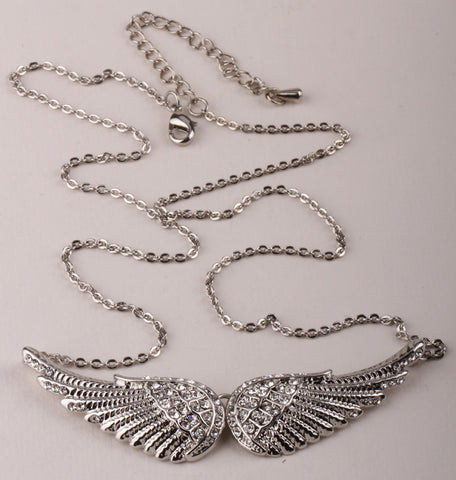 Angel wing chocker necklace women biker bling jewelry gifts W/ crystal antique gold silver color NM04 wholesale dropshipping