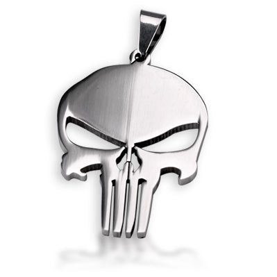Bahamut Marvel Hero The Punisher Skull Necklace Pendant Dog Tag Free With Chain Titanium Steel Necklace
