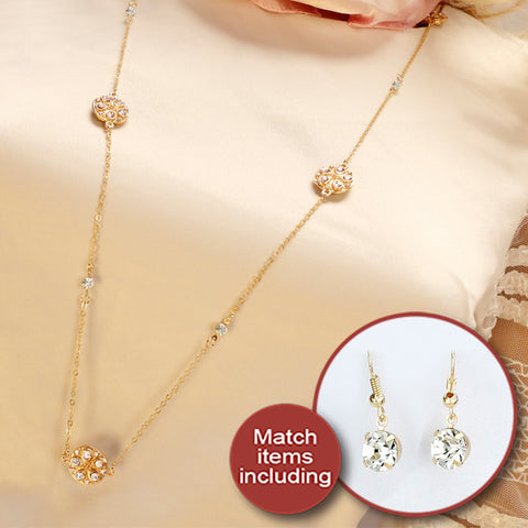 Brightly Elegant OL Style Long Necklaces Rhinestones Link Chains Female Necklaces