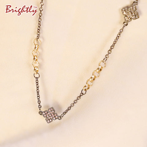 Brightly Hot Sales Vintage Long Necklaces Four Leaf Cloves Design Pendants Necklaces for Women OL Style