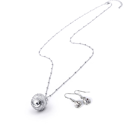 Brightly Luxury Long Necklace Dazzling Sphere Rotatable Pendant Necklace For Women OL Style Dropshipping