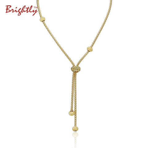 Brightly Trendy Long Necklace Luxury Full Rhinestone Ball Pendant Necklace for Women Accessory