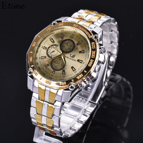FANALA Men's Quartz Watch Stainless Steel Luxury Analog Quartz Wrist Watch(Multicolor=3pcs,black,gold,white)