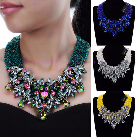 Fashion Resin Beed Acrylic Jewelry Chian Handmade Choker Statement Bib Necklace