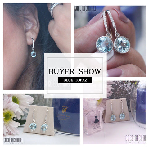 GemStoneKing Amazing 5.00 Ct Natural Blue Topaz Dangle Earrings For Women 925 Sterling Silver Fashion Luxury Engagement Jewelry