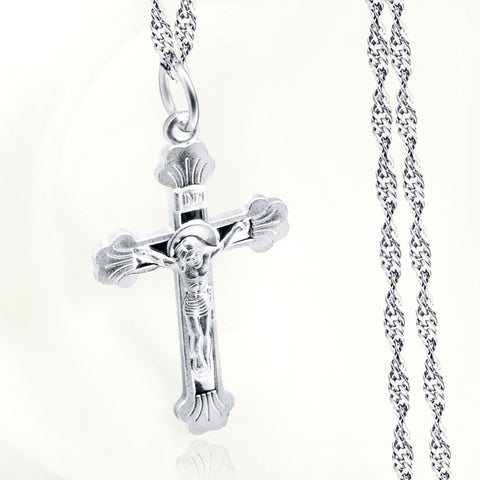 Genuine 925 Sterling Silver Cross Necklace Fashion Jewelry Necklaces & Pendants For Women or Men Collier GND0149X