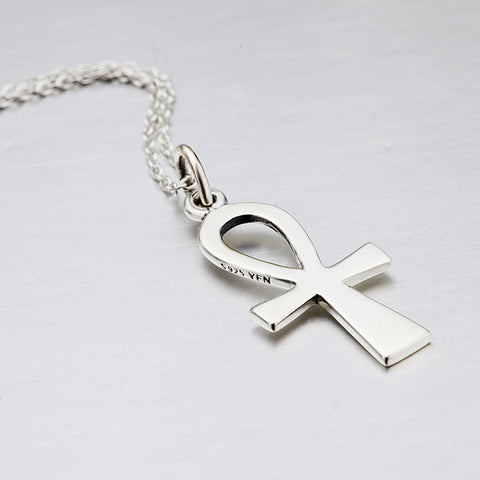 Genuine 925 Sterling Silver Egyptian Ankh Cross Pendants Necklaces Fashion Jewelry Collar Necklace Gifts For Women GNX8769