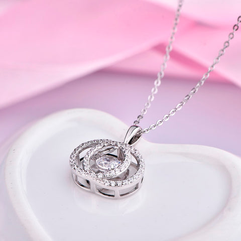 Heart By Heart 925 Sterling Silver Pendant Necklace for Women with Topaz Luxury Choker Female Fine Jewelry Accessories Gift