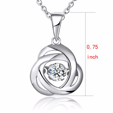 Heart By Heart Pendant Necklace Certificated 925 Sterling Silver Dancing Topaz Pendant for Women Female Accessories Fine Jewelry