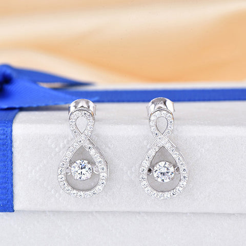 Heart By Heart Romantic Dancing Earrings with Topaz Gemstone Water Drop For Women Gift Wedding Earrings Trendy Fine Jewelry