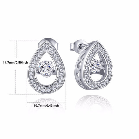 Heart By Heart Silver Earrings for Women White Topaz Blue Spinel Gemstone Fine Jewelry Real Sterling Silver Dancing Earrings
