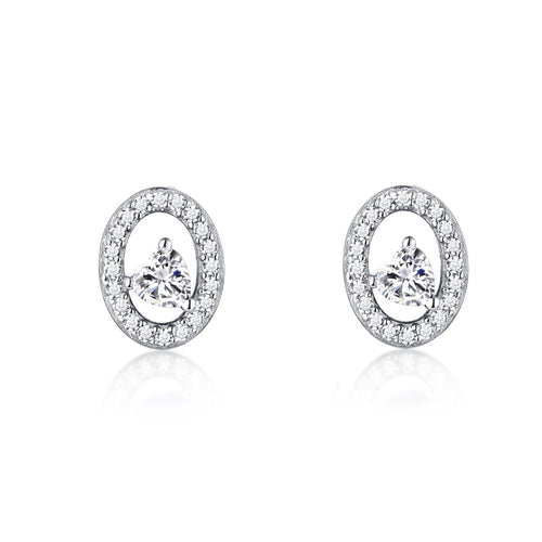 Heart By Heart Sterling 925 Silver Stud Earrings Jewelry Egg Shape Earrings for Women White Gold Jewelry Natural Topaz Earrings