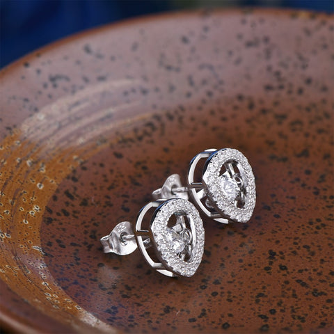Heart By Heart Stud Earrings Jewelry for Women Wedding Dancing Gemstone Topaz Real Love Silver Gift Luxury Fine Jewelry