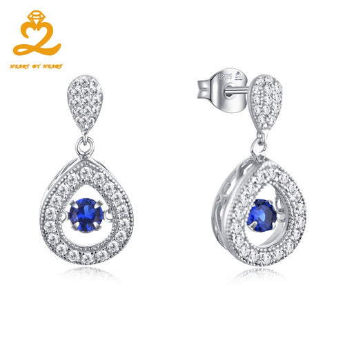 HeartByHeart 925 Silver Earrings Blue Dancing Spinel Water Drop New Stub Earrings Jewelry Certified Sterling Silver Fine Jewelry