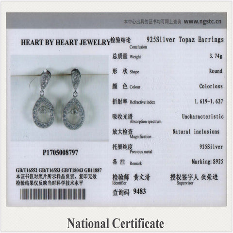 HeartByHeart 925 Silver Earrings Blue Dancing Spinel Water Drop New Stub Earrings Jewelry Certified Sterling Silver Fine Jewelry