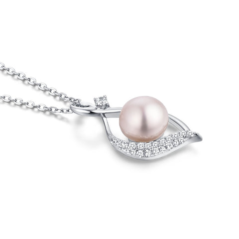 HeartByHeart Necklace 9mm Big Pearl Pendant Long Necklace Chain Silver Women Freshwater Mothers Day Gift for Mom Fine Jewelry