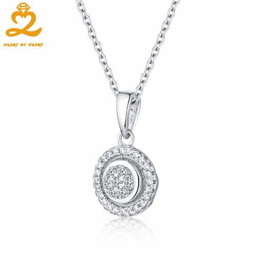 HeartByHeart Round 925 Sterling Silver Pendant Necklaces Fashion Fine Jewelry for Women Engagement Anniversary