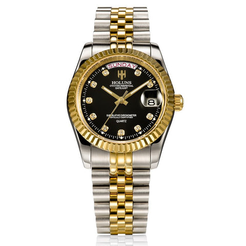 Holuns man watches 2018 brand luxury men gold quartz diamond waterproof gift dress watch relogio feminino fashion casual