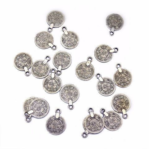 Idealway Vintage Coin Tassel Carved Flower Silver Metal Trendy Women Maxi Pendant Jewelry Necklace Earring Fashion Accessories