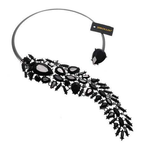 JEROLLIN 6 Colors Fashion Jewelry Chain Crystal Collar Choker Charm Statement Crystal Pendant Bib Necklace