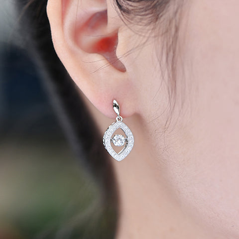 JO WISDOM Birthstone Great Diamond Drop Earring for Women with Natural Topaz Dancing boucle d'oreille brincos para as mulheres