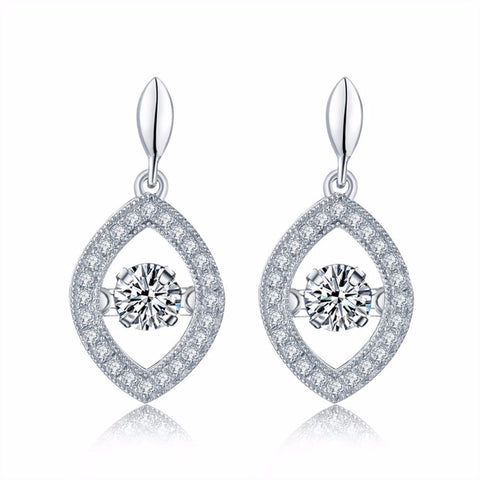 JO WISDOM Birthstone Great Diamond Drop Earring for Women with Natural Topaz Dancing boucle d'oreille brincos para as mulheres