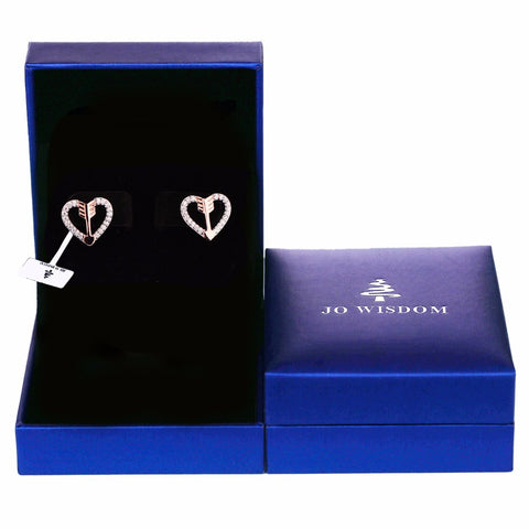 JO WISDOM Fine Jewelry Silver Earring Costume Jewelry Heart Earrings Wedding Decorations Rose Plated