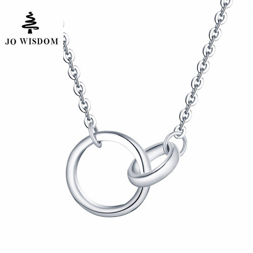 JO WISDOM Fine Jewelry Silver Pendants Double Round Pendant Accessories Costume Jewelry Trendy Style