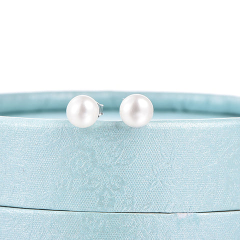 JO WISDOM Freshwater Pearls Earrings for Women Real 925 Sterling Silver Stud earring Best Gift