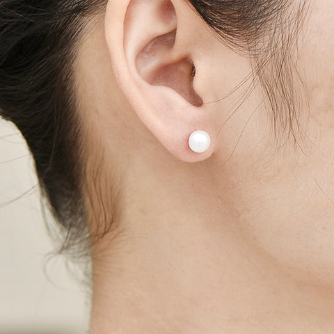 JO WISDOM Freshwater Pearls Earrings for Women Real 925 Sterling Silver Stud earring Best Gift