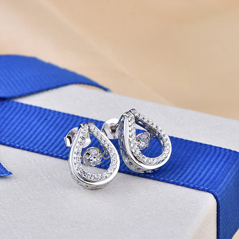 JO WISDOM Silver Stud Earring Women Accessories Costume Jewelery Earrings Wedding Decorations Earrings with Stones Topaz CZ