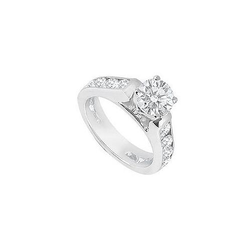 Diamond Engagement Ring 14K White Gold  1.10 CT TDW
