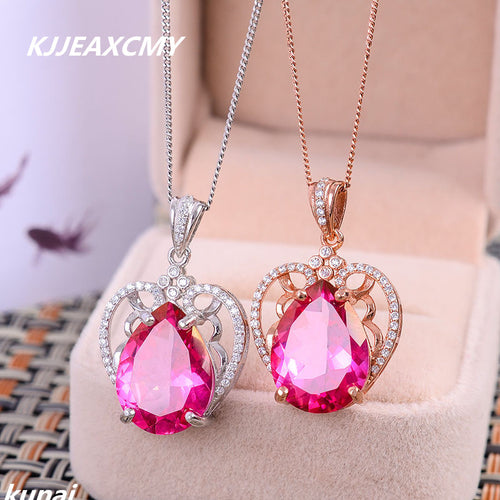 KJJEAXCMY Fine jewelry color jewelry 925 silver powder natural Topaz Pendant aesthetic generous wholesale female