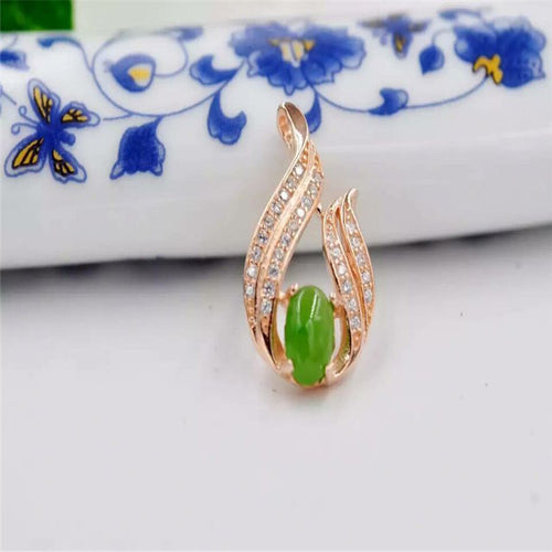 KJJEAXCMY boutique jewelry,925 sterling silver jade pendant, gold natural jewelry, female jewelry, custom made