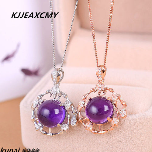 KJJEAXCMY boutique jewelry,Colorful jewelry, 925 silver inlaid Amethyst rings, simple generous wholesale female models