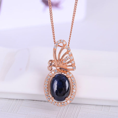 KJJEAXCMY boutique jewelry Colorful jewelry 925 silver inlaid natural sapphire pendants, simple generous wholesale women