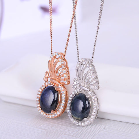 KJJEAXCMY boutique jewelry Colorful jewelry 925 silver inlaid natural sapphire pendants, simple generous wholesale women