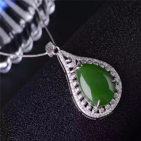 KJJEAXCMY boutique jewelry,Hetian jade necklace, 925 silver ornaments and Tian Biyu pendant ladies Sterling Silver Pendant Jewel