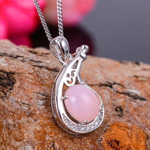 KJJEAXCMY boutique jewelry Multicolored jewelry 925 silver inlay powder natural opal pendant simple wholesale