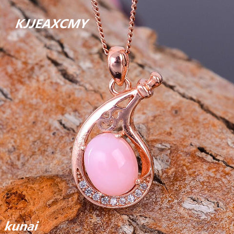 KJJEAXCMY boutique jewelry Multicolored jewelry 925 silver inlay powder natural opal pendant simple wholesale