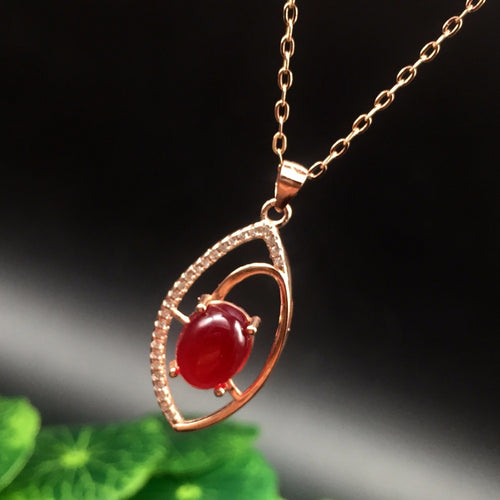 KJJEAXCMY boutique jewelry,Multicolored jewelry 925 silver inlay red chalcedony pendant and a simple wholesale on behalf of wome