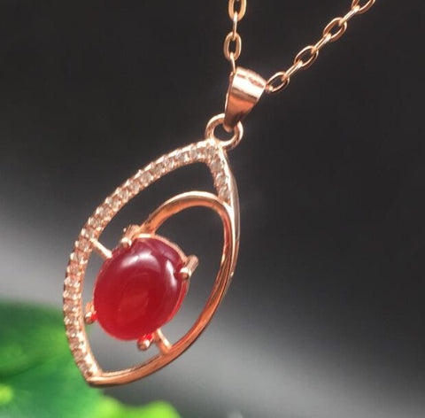 KJJEAXCMY boutique jewelry,Multicolored jewelry 925 silver inlay red chalcedony pendant and a simple wholesale on behalf of wome