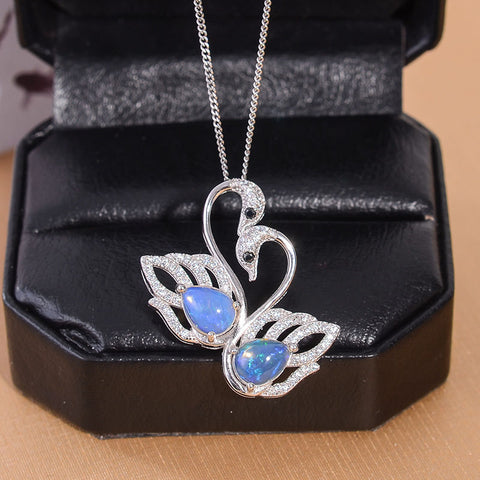 KJJEAXCMY boutique jewelry Multicolored jewelry ladies type 925 silver inlay natural Opal Pendant