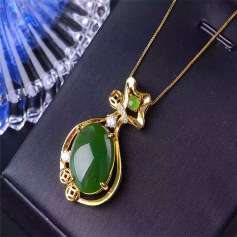 KJJEAXCMY boutique jewelry,Natural jade pendant S925 pure silver silver female customized wholesale