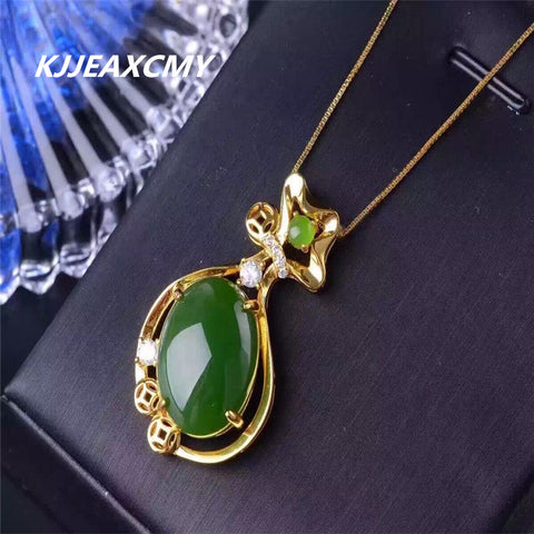 KJJEAXCMY boutique jewelry,Natural jade pendant S925 pure silver silver female customized wholesale