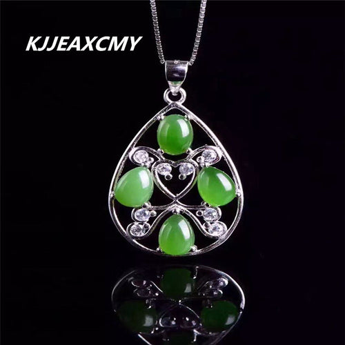 KJJEAXCMY boutique jewelry,Natural jade pendant set, women's jewelry wholesale, 925 Sterling Silver