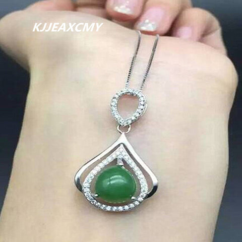 KJJEAXCMY boutique jewelry,Natural jade pendant set, women's jewelry wholesale, S925 Sterling Silver