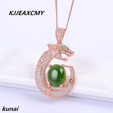 KJJEAXCMY boutique jewelry Women's colorful treasure jewelry, 925 silver inlaid natural Jasper Pendant, simple and generous
